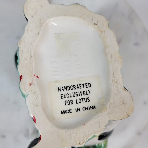 VINTAGE Lotus Cowboy Santa Creamer 7" Hand Painted Holiday Christmas Gift - Picture 15 of 16